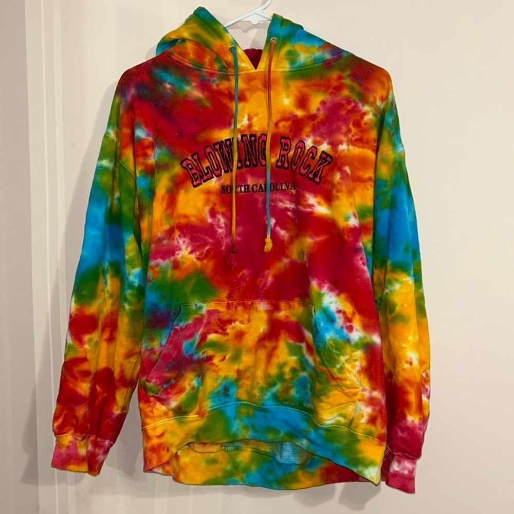 Basix of America Tie Dye Blowing Rock North Carolina Hoodie XL